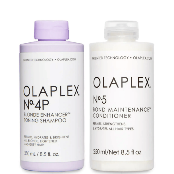 Olaplex No.4P Blonde Enhancer Toning Shampoo 250ml and No.5 Conditioner 250ml Bundle Halo Hair & Skin - halohairskin.com.au